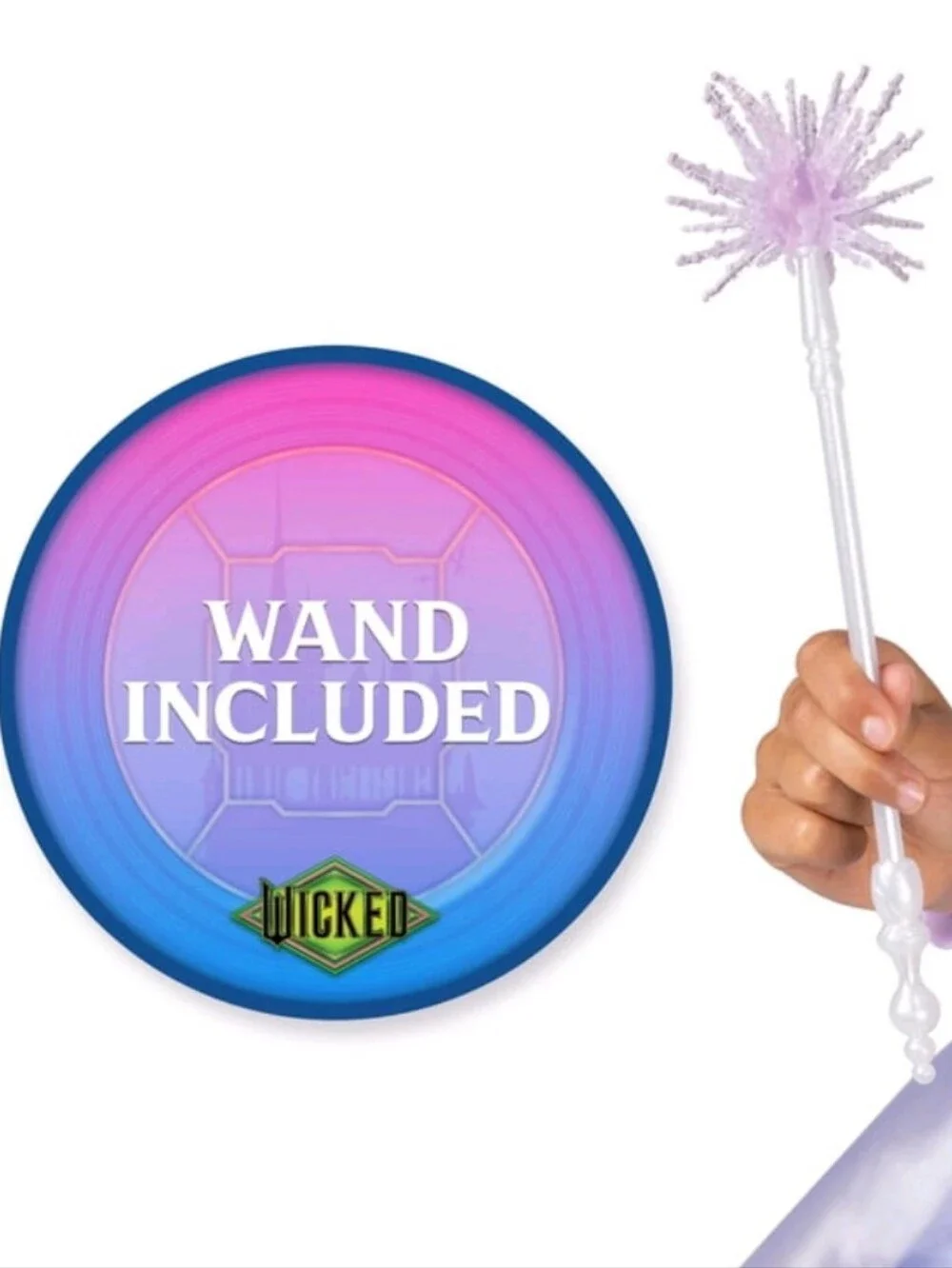 Wicked Deluxe Glinda Costume for Kids Sparkle Dress and Tiara Size 4-6 NWT